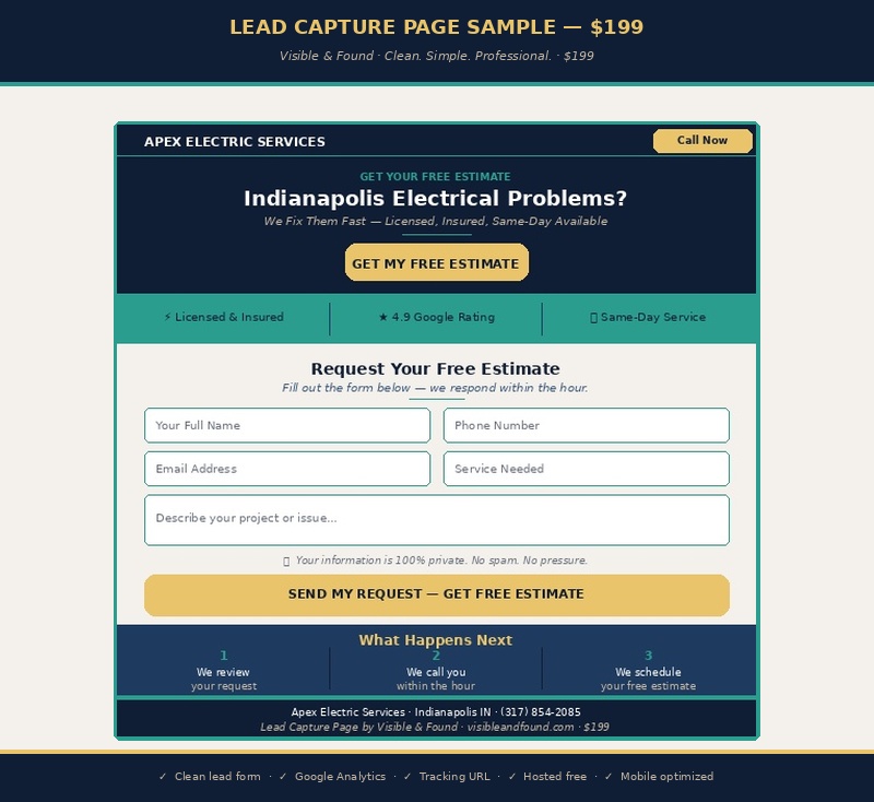 Lead Capture Page sample