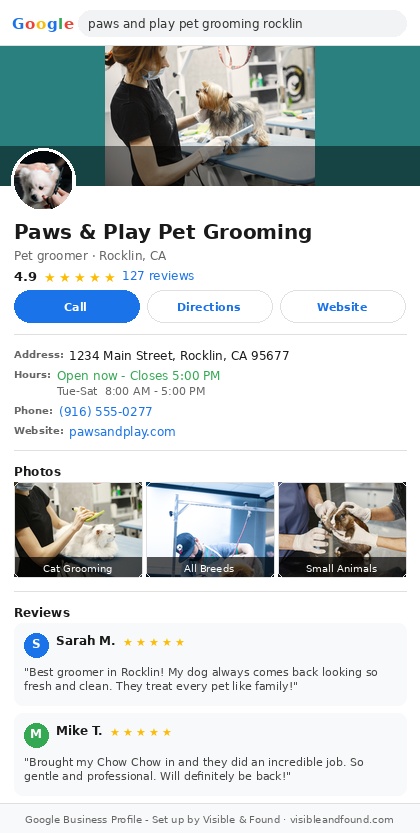 Google Business Profile sample