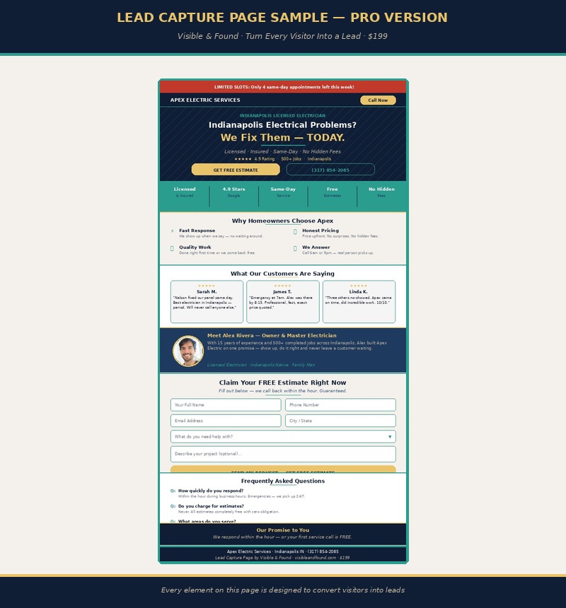 Lead Capture Page Pro sample