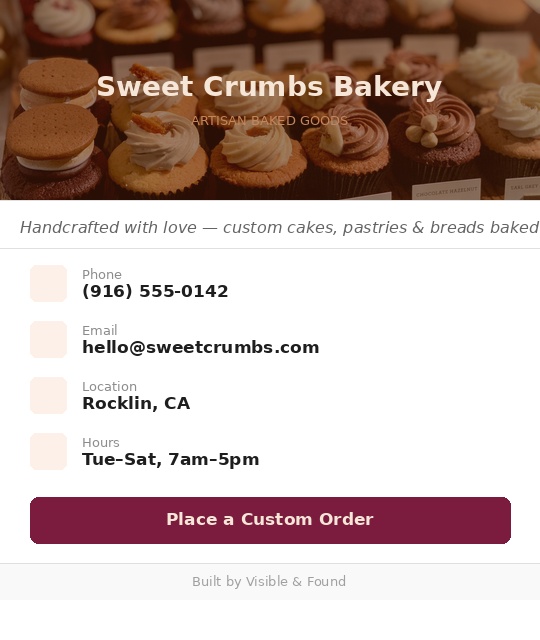 Baker — Sweet Crumbs Bakery