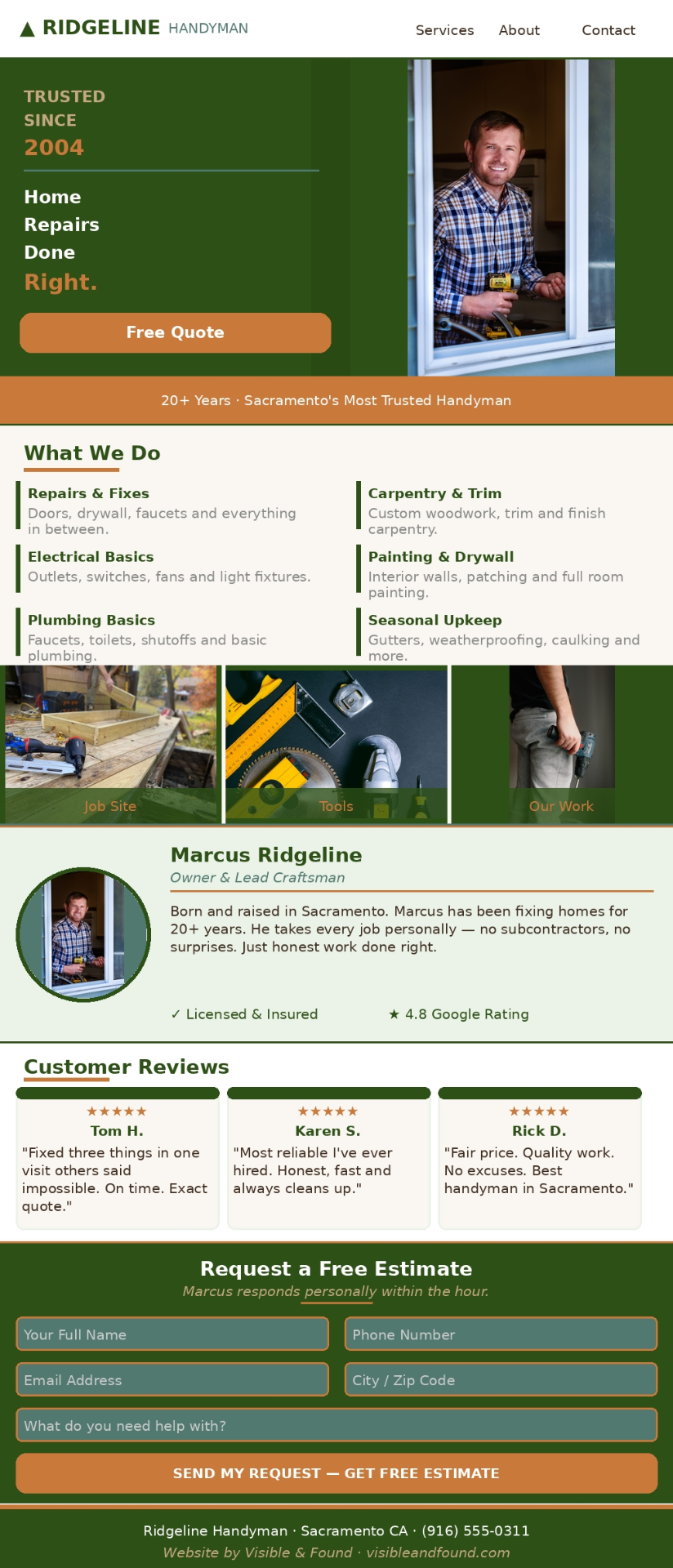 Ridgeline Handyman Services — Standard Site Sample